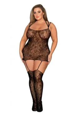 Combinaison Sexy Dentelle Jarretelle Grande Taille -SexToys Soldes combinaison sexy dentelle jarretelle grande taille 3