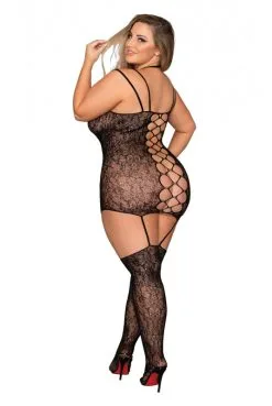 Combinaison Sexy Dentelle Jarretelle Grande Taille -SexToys Soldes combinaison sexy dentelle jarretelle grande taille 4