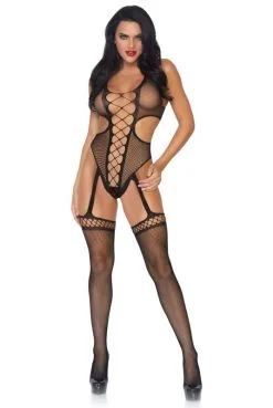 Combinaison Sexy Effet Cuissardes Résille -SexToys Soldes combinaison sexy effet cuissardes resille 2