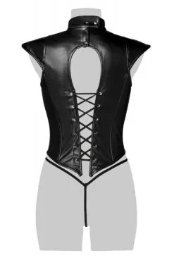 Corsage Fetish Lacé Sexy Simili Cuir -SexToys Soldes corsage fetish lace sexy simili cuir 3