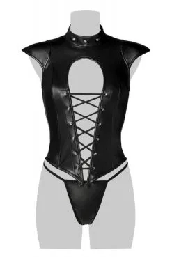 Corsage Fetish Lacé Sexy Simili Cuir -SexToys Soldes corsage fetish lace sexy simili cuir 4