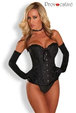 Corset Chic Brocade Noir -SexToys Soldes corset chic brocade noir 2