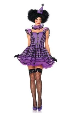 Costume Femme Clown Noir Et Violet