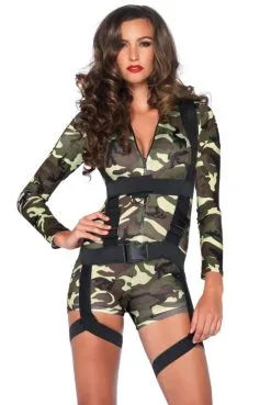 Costume Femme Combi Short Commando Sexy