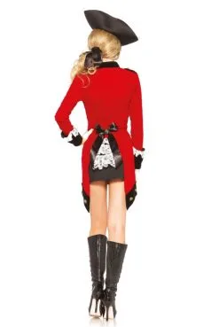 Costume Femme Pirateau Manteau Rouge -SexToys Soldes costume femme pirateau manteau rouge 3