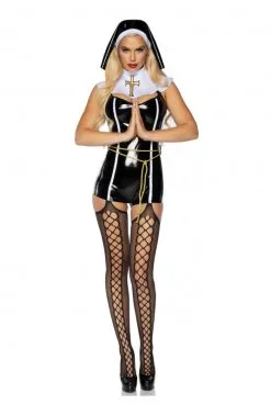 Costume Mini Robe Libertine Nonne Bonne Soeur Sexy -SexToys Soldes costume mini robe libertine nonne bonne soeur sexy 2