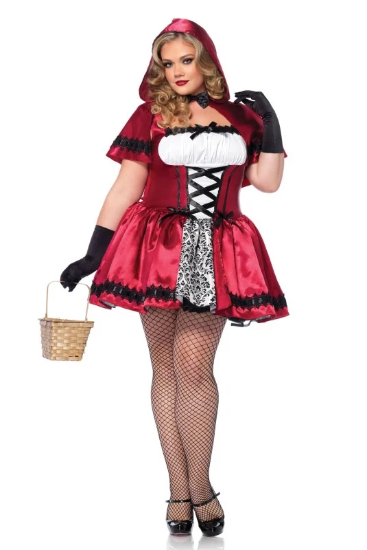 Costume Petit Chaperon Rouge Satin Grande Taille 2 Costume Petit Chaperon Rouge Satin Grande Taille – Image 2