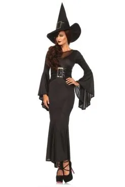 Costume Sorcière Robe Longue Moulante Chic