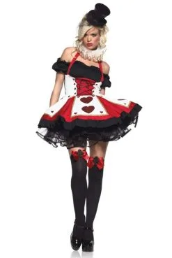 Costume Valentine Poker Girl Sexy Dame De Coeur