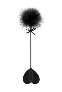 Cravache Noire Coeur Plumeau Noir