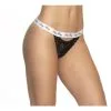 Culotte Dentelle Noir Ceinture Blanche Imprimé