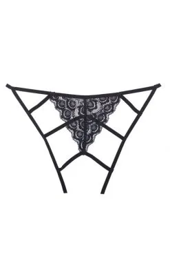 Culotte Noire Ouvert Cage Fesses -SexToys Soldes culotte noire ouvert cage fesses 1