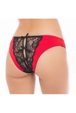 Culotte Ouverte Noir Et Rouge