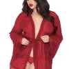 Déshabillé Transparent Grande Taille Sexy Chic Noir Ou Bordeaux