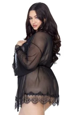 Déshabillé Transparent Grande Taille Sexy Chic Noir Ou Bordeaux -SexToys Soldes deshabille transparent grande taille sexy chic noir ou bordeaux 2