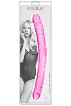 Double Dong Jelly Rose 34cm -SexToys Soldes double dong jelly rose 34cm 2