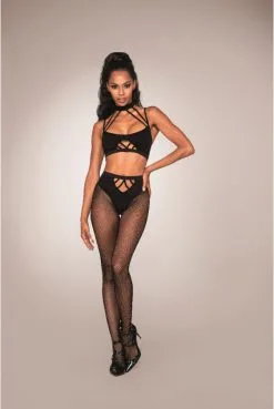 Ensemble 2 Pièces Brassière à Lanières Et Collants -SexToys Soldes ensemble 2 pieces brassiere a lanieres et collants 2