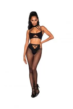 Ensemble 2 Pièces Brassière à Lanières Et Collants -SexToys Soldes ensemble 2 pieces brassiere a lanieres et collants 4