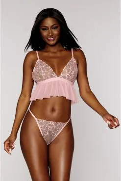 Ensemble 2 Pièces Brassière à Volant Et String -SexToys Soldes ensemble 2 pieces brassiere a volant et string 2