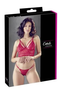 Ensemble 2 Pièces Rouge Soutien Gorge Et String Lanières -SexToys Soldes ensemble 2 pieces rouge soutien gorge et string lanieres 2