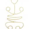 Ensemble Chaine Dorée Collier Menottes Poignets Chevilles