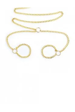 Ensemble Chaine Dorée Collier Menottes Poignets Chevilles -SexToys Soldes ensemble chaine doree collier menottes poignets chevilles 2