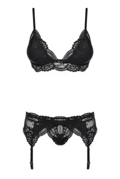 Ensemble Classique Portes Jarretelles Dentelle Noir 3 Pièces -SexToys Soldes ensemble classique portes jarretelles dentelle noir 3 pieces 2