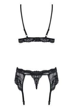 Ensemble Classique Portes Jarretelles Dentelle Noir 3 Pièces -SexToys Soldes ensemble classique portes jarretelles dentelle noir 3 pieces 3