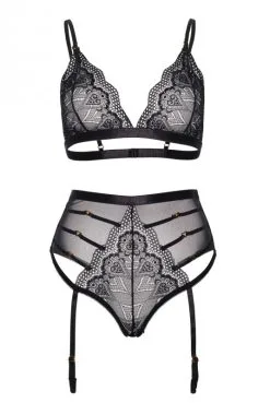 Ensemble Culotte Haute Strappy Jaretelles -SexToys Soldes ensemble culotte haute strappy jaretelles 3