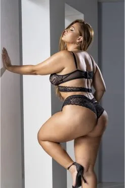 Ensemble Et Nuisette Grande Taille 2 En 1 Soutien Gorge Et String -SexToys Soldes ensemble et nuisette grande taille 2 en 1 soutien gorge et string 2