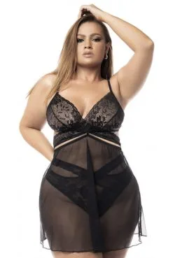 Ensemble Et Nuisette Grande Taille 2 En 1 Soutien Gorge Et String -SexToys Soldes ensemble et nuisette grande taille 2 en 1 soutien gorge et string 3