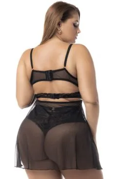 Ensemble Et Nuisette Grande Taille 2 En 1 Soutien Gorge Et String -SexToys Soldes ensemble et nuisette grande taille 2 en 1 soutien gorge et string 4