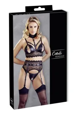 Ensemble Fetish Ouverts WetlLook Et Dentelle 3 Pièces -SexToys Soldes ensemble fetish ouverts wetllook et dentelle 3 pieces 8