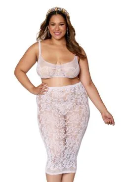 Ensemble Grande Taille Sexy Dentelle Brassière Résille Dentelle Jupe Longue Assortie -SexToys Soldes ensemble grande taille sexy dentelle brassiere resille dentelle jupe longue assortie 2
