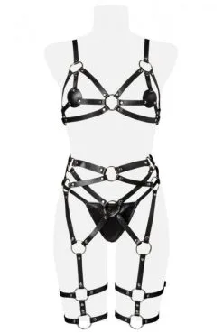 Ensemble Harnais Fetish Simili Cuir 3 Pièces -SexToys Soldes ensemble harnais fetish simili cuir 3 pieces 4