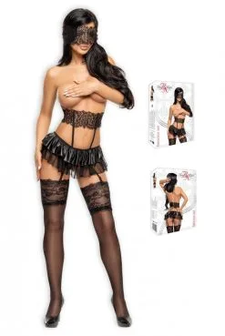 Ensemble HoT Mini Jupe Porte Jarretelles Beauty Night -SexToys Soldes ensemble hot mini jupe porte jarretelles beauty night 4