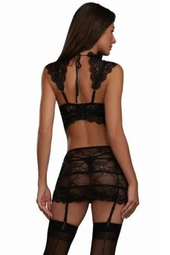 Ensemble Jupe Jarretelles Top Noir Dentelle 2 Pièces -SexToys Soldes ensemble jupe jarretelles top noir dentelle 2 pieces 3