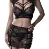 Ensemble Jupe Sexy à Jarretelles Et Top Dentelle
