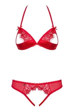 Ensemble Lingerie Ouverte Sexy Rouge -SexToys Soldes ensemble lingerie ouverte sexy rouge 2
