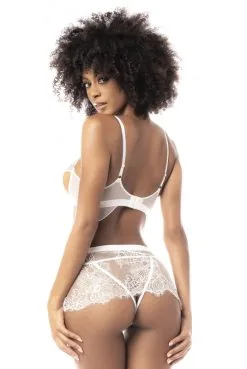 Ensemble Lingerie Sexy Porte Jarretelles Long Mini String 3 Pièces Blanc -SexToys Soldes ensemble lingerie sexy porte jarretelles long mini string 3 pieces blanc 3