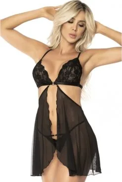 Ensemble Nuisette 2 En 1 Sexy Transparent Noir 2 Pièces -SexToys Soldes ensemble nuisette 2 en 1 sexy transparent noir 2 pieces 5