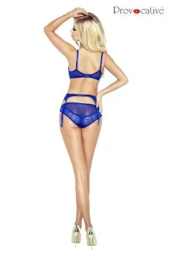 Ensemble Porte Jarretelles Bleu 3 Pièces Royal Affair -SexToys Soldes ensemble porte jarretelles bleu 3 pieces royal affair 3