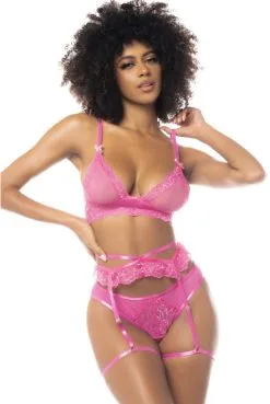 Ensemble Rose Sexy Porte Jarretelles 3 Pièces -SexToys Soldes ensemble rose sexy porte jarretelles 3 pieces 2