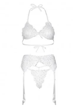 Ensemble Sexy Chic Porte Jarretelles 3 Pièces Blanche -SexToys Soldes ensemble sexy chic porte jarretelles 3 pieces blanche 7