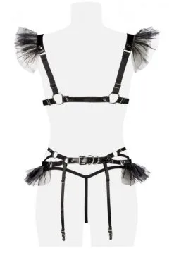 Ensemble Simili Cuir Sexy Fetish Chic 4 Pièces -SexToys Soldes ensemble simili cuir sexy fetish chic 4 pieces 4