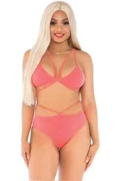 Ensemble Soutien Gorge Effet Cage Slip Brésilien à Lanières -SexToys Soldes ensemble soutien gorge effet cage slip bresilien a lanieres 2