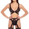 Ensemble Strappy Fetish Soutien-Gorge String Porte Jarretelles