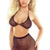 Ensemble Strass Résille Large Porte Jarretelle Bas Soutien Gorge