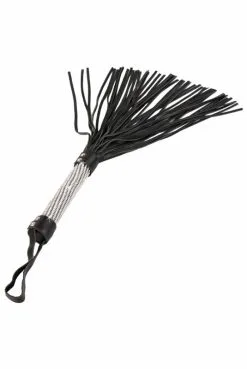 Fouet Noir Manche Strass -SexToys Soldes fouet noir manche strass 1