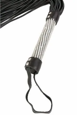 Fouet Noir Manche Strass -SexToys Soldes fouet noir manche strass 3